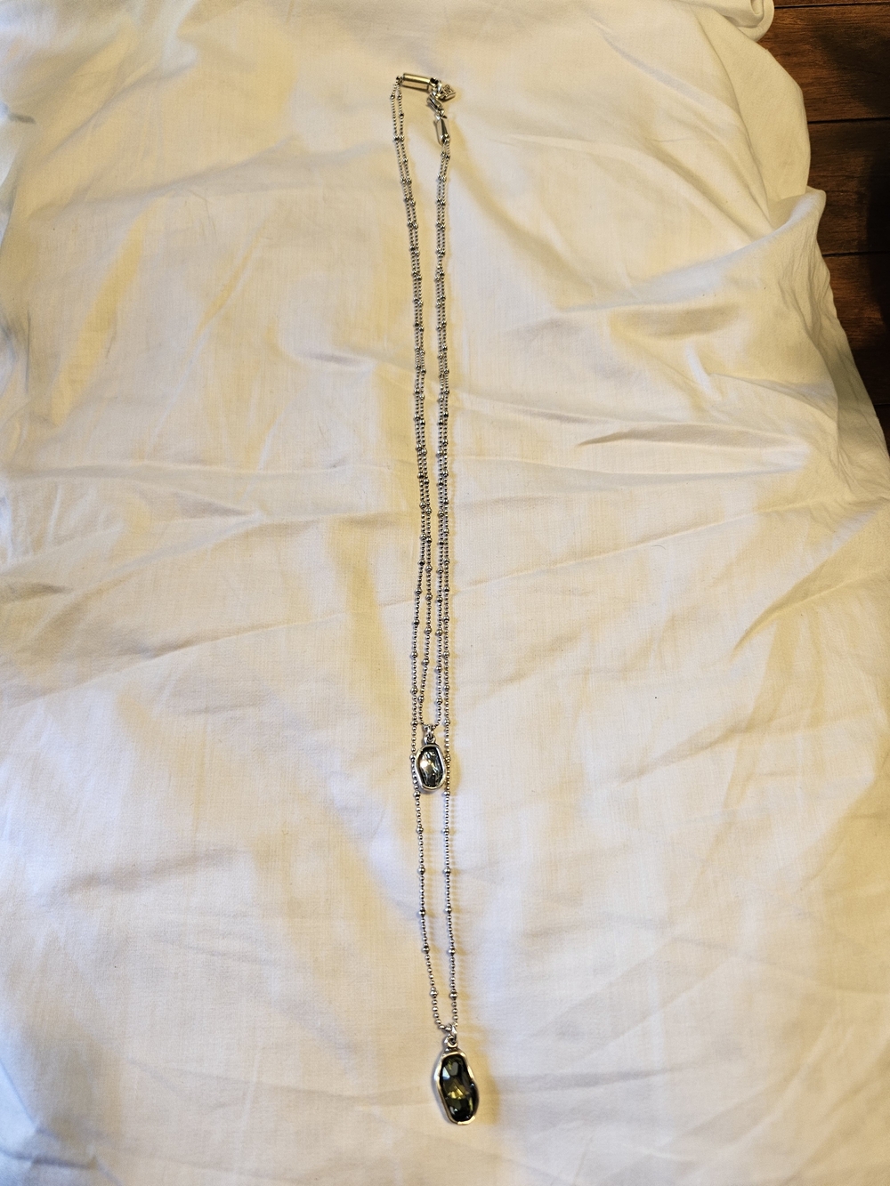 UNO de 50 Silver Double-Drop Necklace On Tip Toes